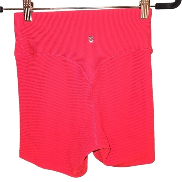 Buffbunny Material Girl Ribbed Short - Salsa Red Large 4" - Picture 2 of 4